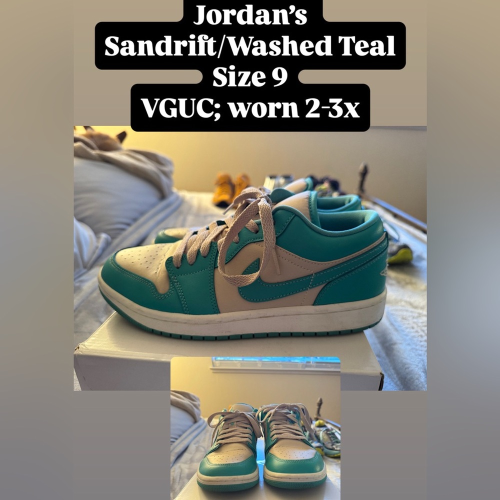 Jordan’s! Cream & teal women’s size 9
